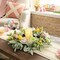 18-Inch Lighted Easter Wreath – Pre-Lit Spring Door Decor with Pastel Eggs, Daisy Flowers & Silk Lamb’s Ear Leaves, Farmhouse Indoor & Outdoor Wall Wreath